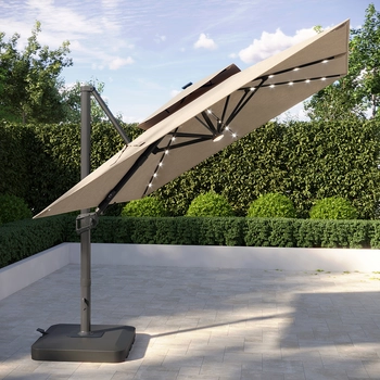 야외용 캔틸레버우산 LED솔라라이트 장식 지름3.05M