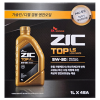 ZIC 지크 엔진오일 TOP, 5W30 합성유 1L 4개