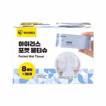 아이리스 포켓형 물티슈 8매 x 6입 x 6팩
